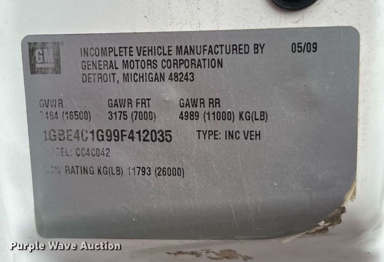 image for item DT6347 2009 Chevrolet C4500 flatbed truck