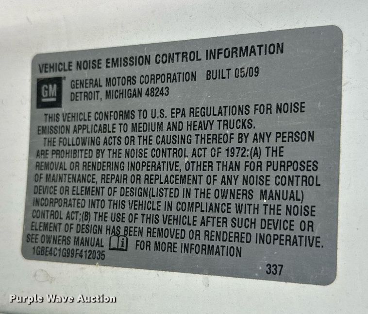 image for item DT6347 2009 Chevrolet C4500 flatbed truck