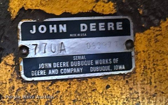 image for item DT6356 John Deere 770A motor grader