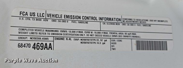 image for item DT6907 2022 RAM 3500  utility bed pickup truck