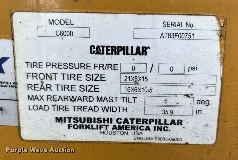 image for item DU1306 Caterpillar C6000 forklift
