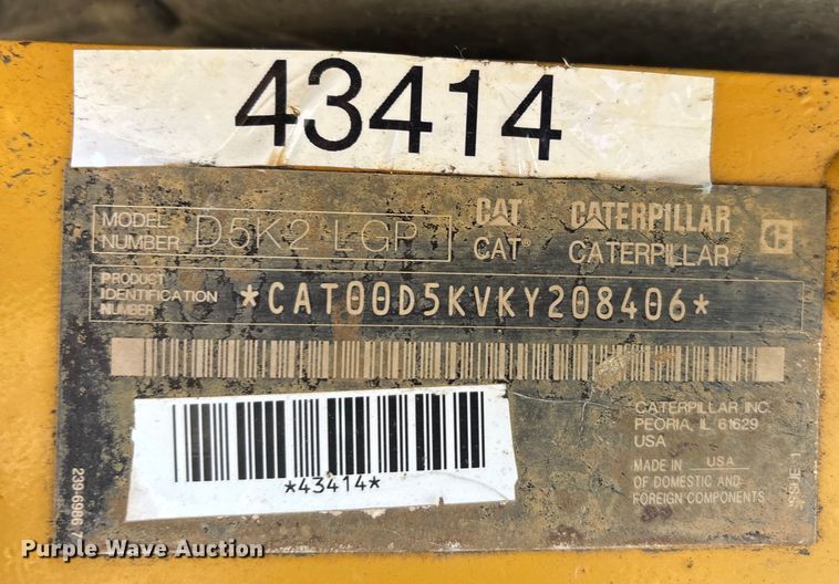 image for item DU1310 2020 Caterpillar D5K2  LGP dozer