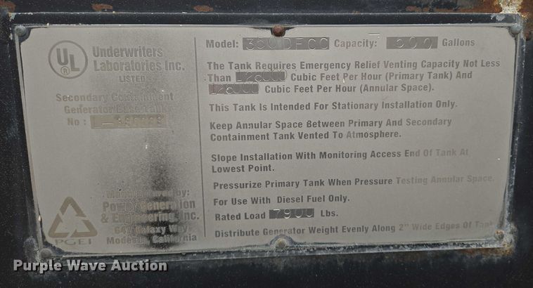 image for item DU6777 Power Generation and Engineering 350DFCC diesel fuel tank