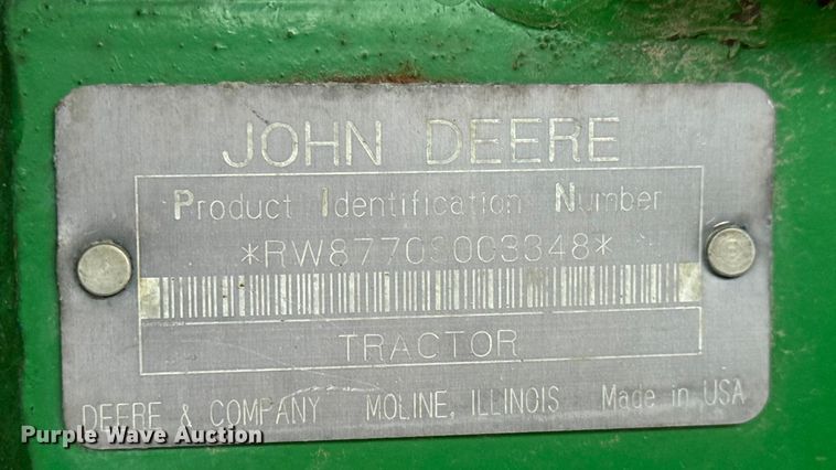 image for item DU6780 1995 John Deere 8770 4WD tractor