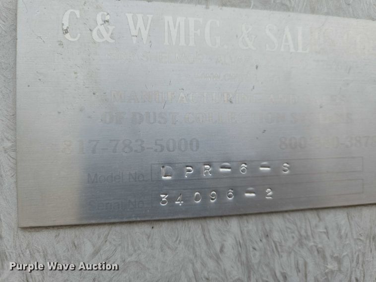 image for item DU6785 C&W Manufacturing LPR-6-S dust collection system