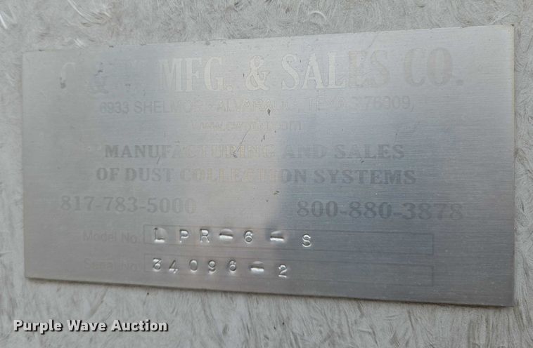 image for item DU6785 C&W Manufacturing LPR-6-S dust collection system