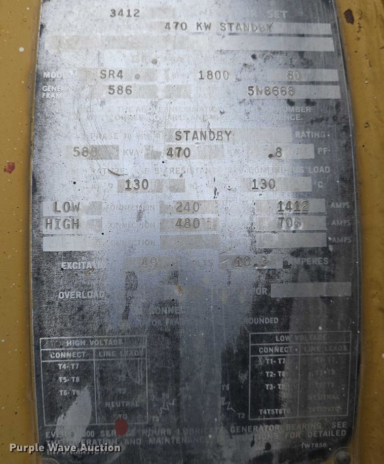 image for item DU6788 Caterpillar 3412 generator