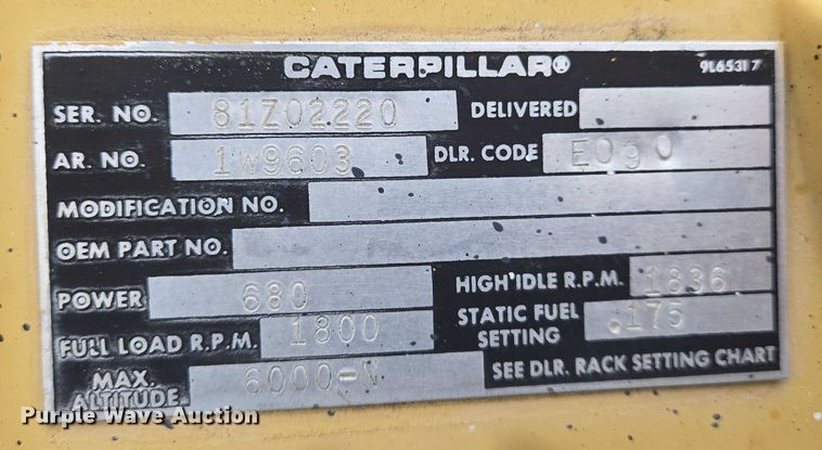 image for item DU6788 Caterpillar 3412 generator