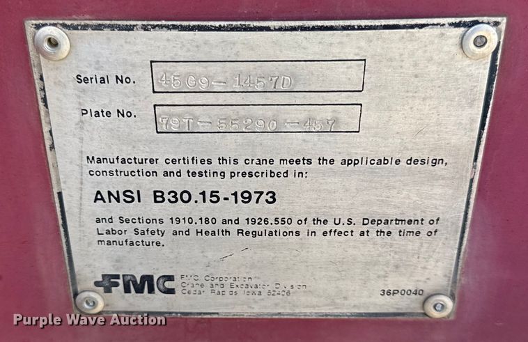 image for item DW2997 1981 Link Belt HSP-25 crane