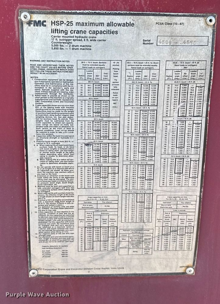image for item DW2997 1981 Link Belt HSP-25 crane