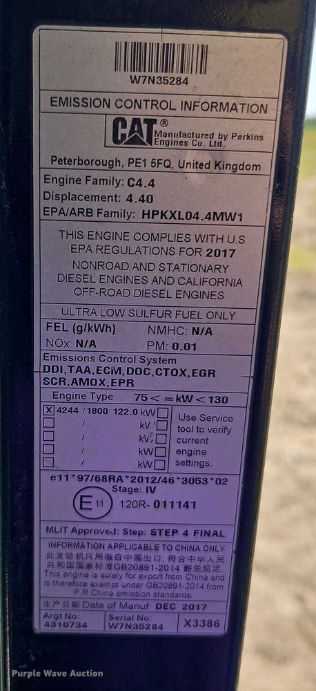 image for item DW6598 2018 Caterpillar 325F L excavator