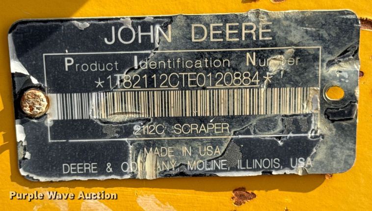 image for item DW6604 2012 John Deere 2112C scraper