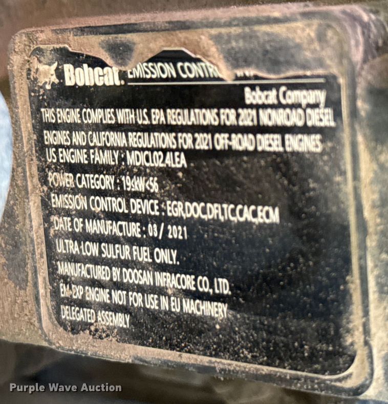 image for item DX5779 2021 Bobcat S66 skid steer loader