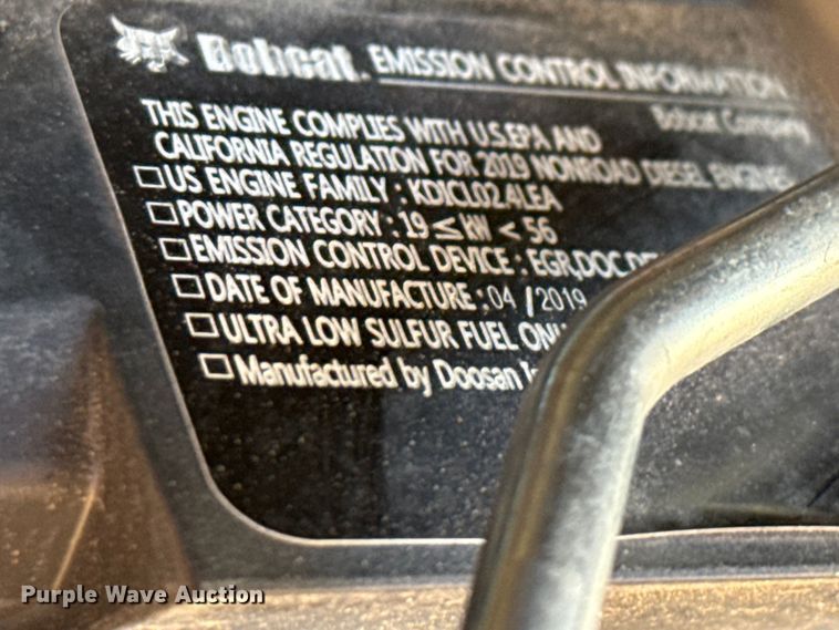 image for item DX5797 2019 Bobcat T650 tracked skid steer loader