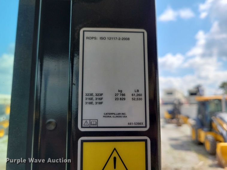 image for item DX7459 2015 Caterpillar 323FL excavator