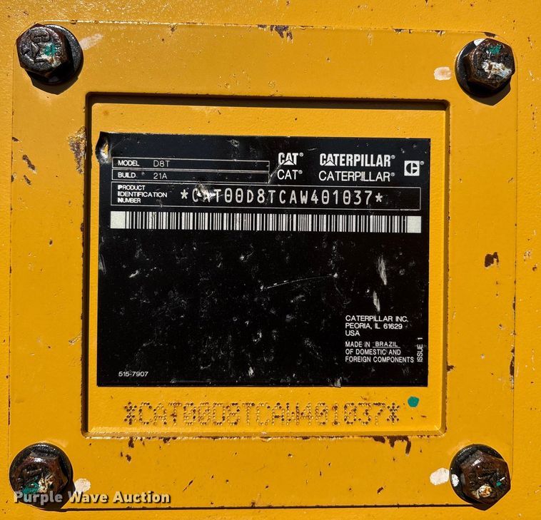 image for item DY0956 2020 Caterpillar D8T dozer