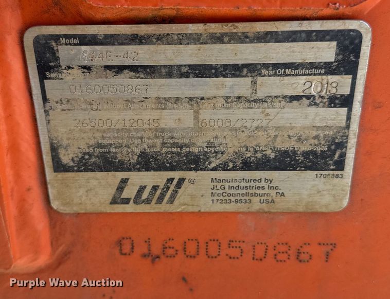 image for item DZ4250 2013 Lull 644E-42 telehandler