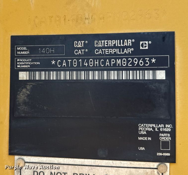 image for item DZ4254 2006 Caterpillar 140H motor grader