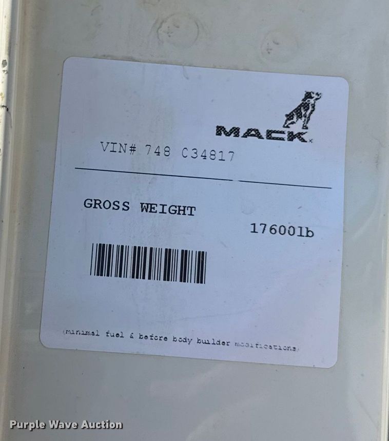 image for item DZ4255 2017 Mack Granite GU713 dump truck