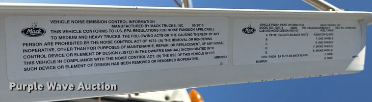 image for item DZ4255 2017 Mack Granite GU713 dump truck