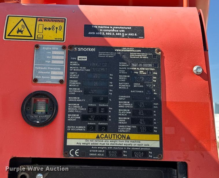 image for item DZ4257 Snorkel TB66J boom lift