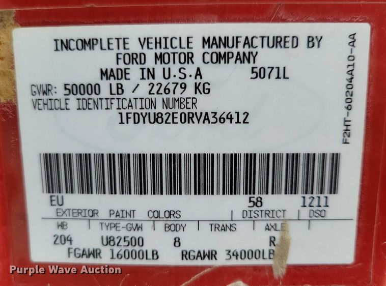 image for item DZ6483 1994 Ford L8000 dump truck