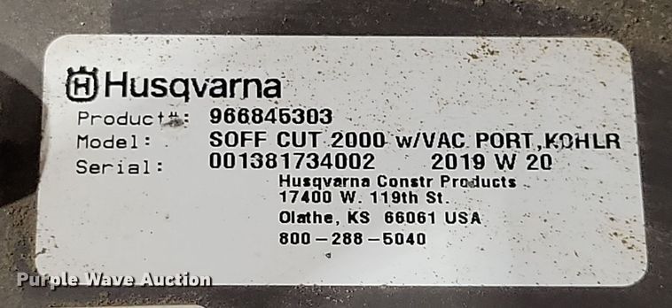 image for item DZ6492 2019 Husqvarna  Soff-Cut 2000 concrete saw