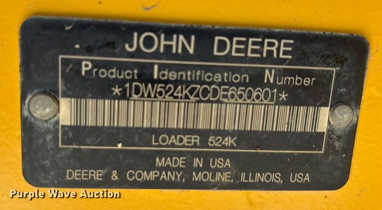image for item EA7475 2013 John Deere 524K wheel loader