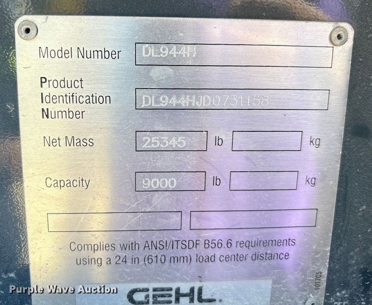 image for item EA7487 Gehl DL944H telehandler