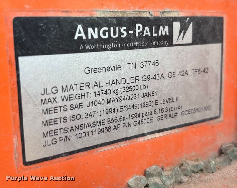 image for item EA7490 2013 JLG G9-43A telehandler