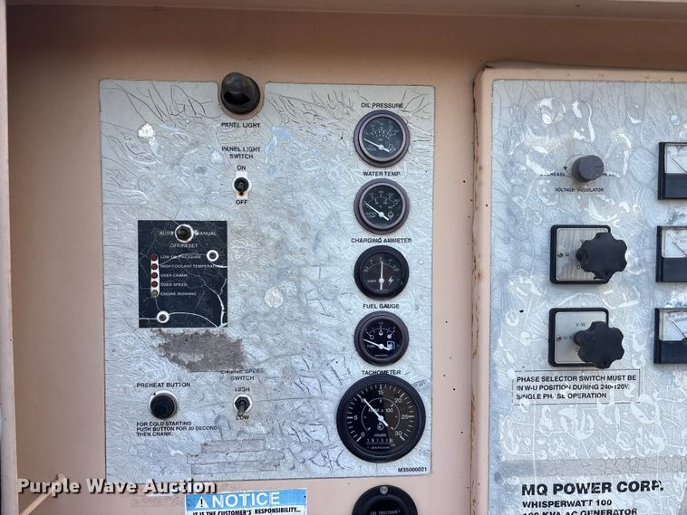 image for item EA7492 MQ Power Corp Whisperwatt 100 generator