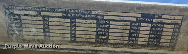 image for item EB1025 2002 Kenworth W900 ready mix truck