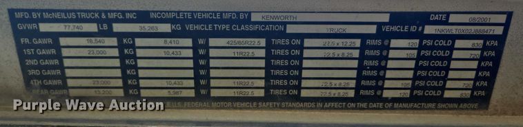 image for item EB1026 2002 Kenworth W900 ready mix truck