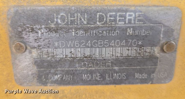 image for item EB1028 1993 John Deere 624G wheel loader