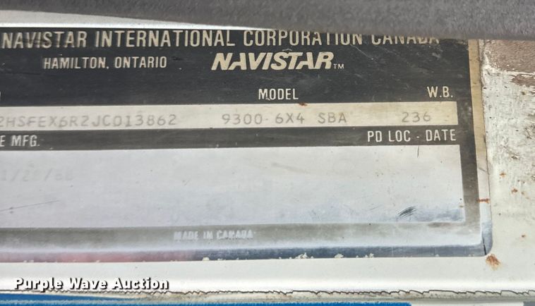 image for item EB2842 1988 International 9300 crane truck