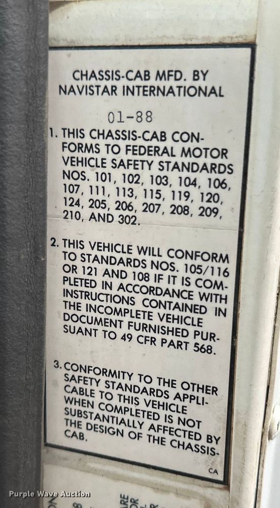 image for item EB2842 1988 International 9300 crane truck