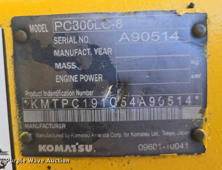 image for item EC1176 2008 Komatsu PC300LC-8 excavator