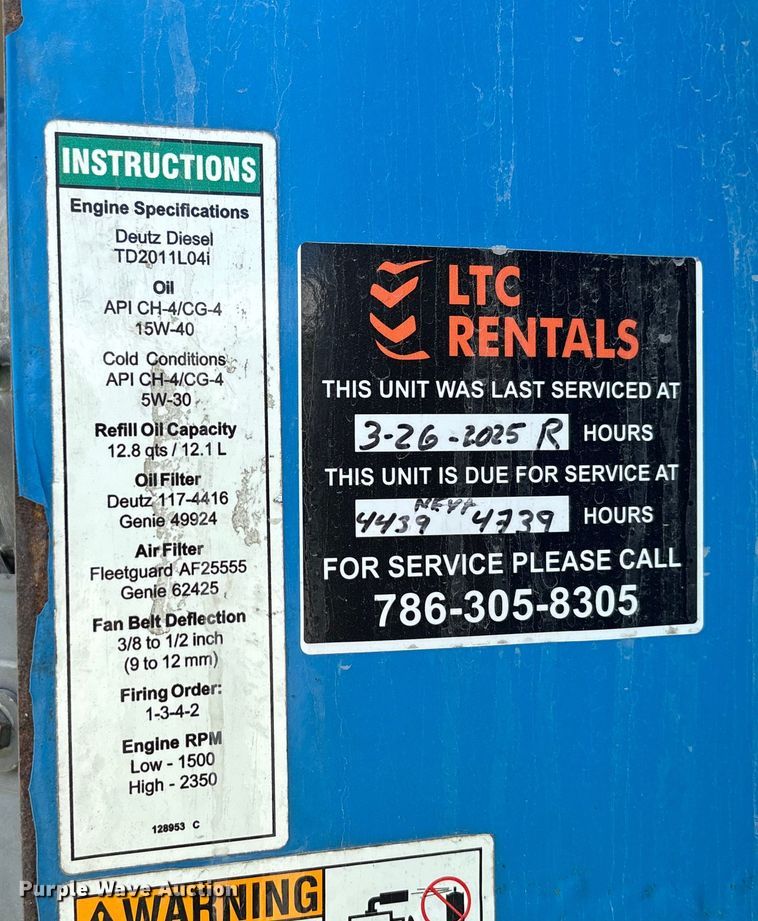 image for item EC3787 2013 Genie Z-80/60 boom lift