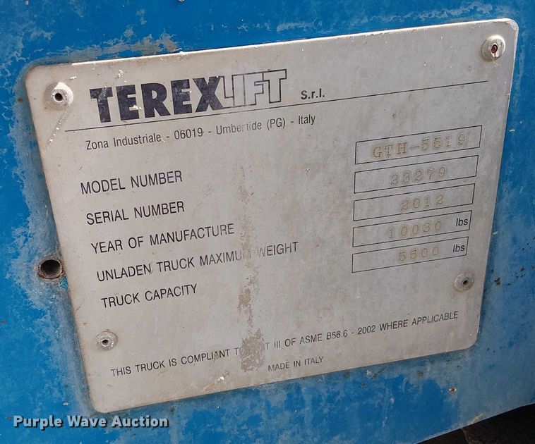 image for item EC3800 2012 Genie GTH-5519 telehandler