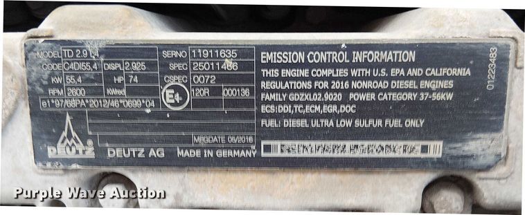 image for item EC3801 2016 Genie GTH5519 telehandler