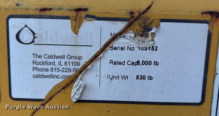 image for item EC3804 Caldwell forklift boom 