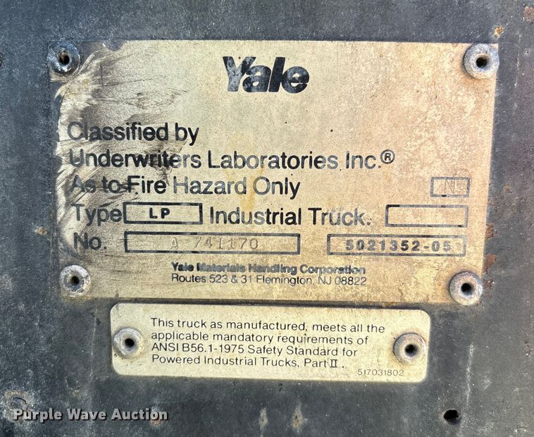 image for item EC3806 Yale GLC050DENUAE083 forklift