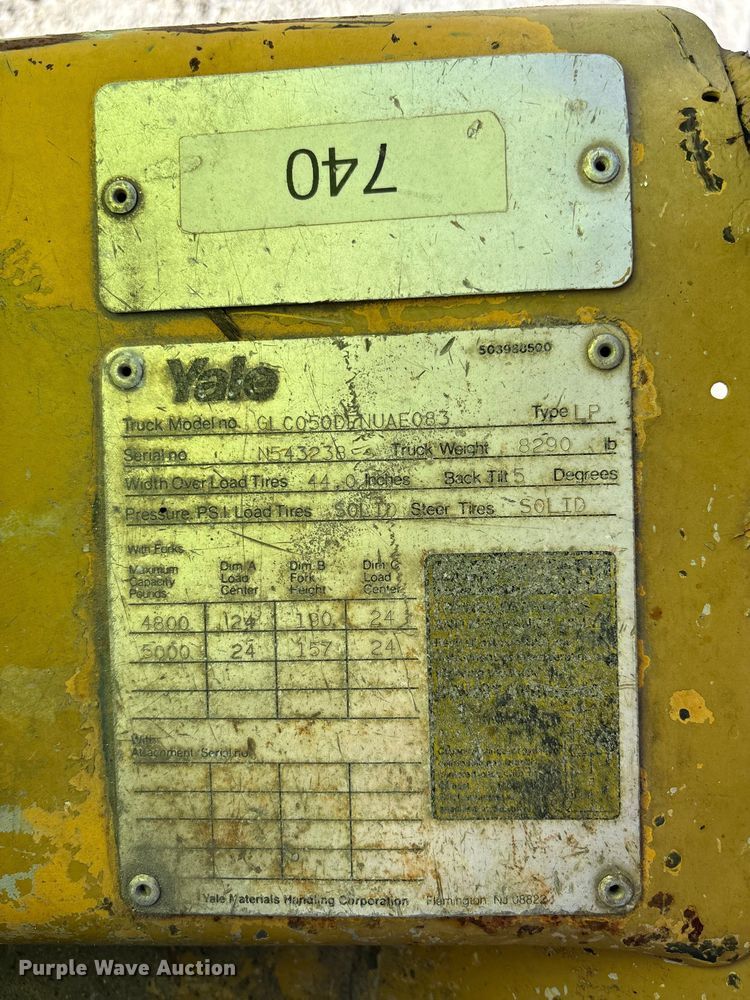 image for item EC3806 Yale GLC050DENUAE083 forklift