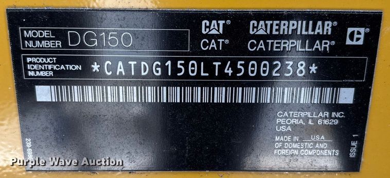 image for item EC3809 2018 Caterpillar DG150 generator