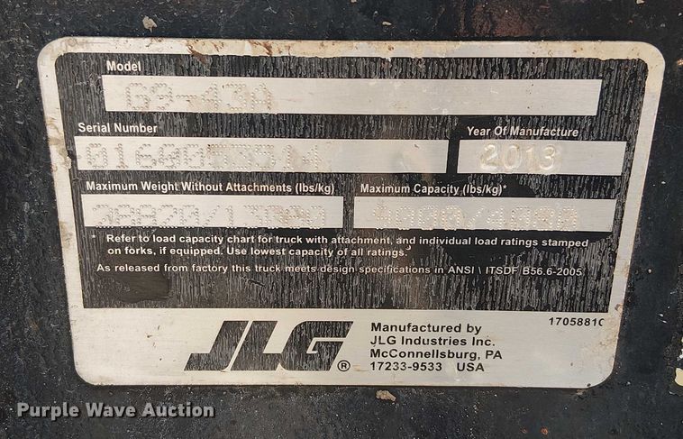 image for item EC3819 2013 JLG G9-43A telehandler