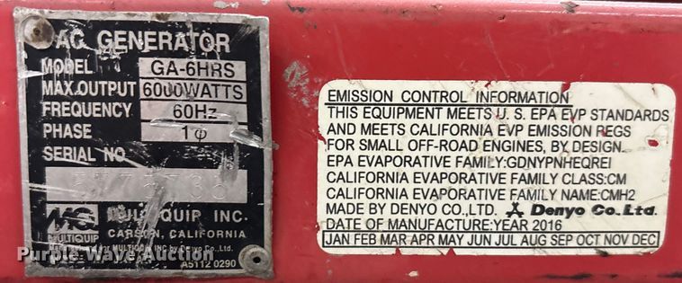 image for item EC3821 (3) MQ power GA-6HRS generators 