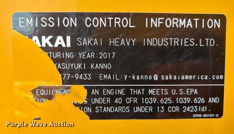 image for item EC4397 2016 Sakai SW990-1 double drum vibratory roller