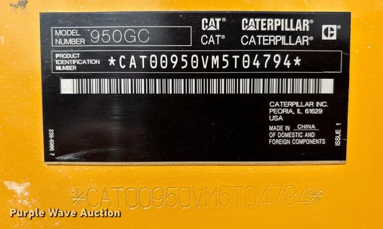 image for item EC4421 2022 Caterpillar 950GC wheel loader