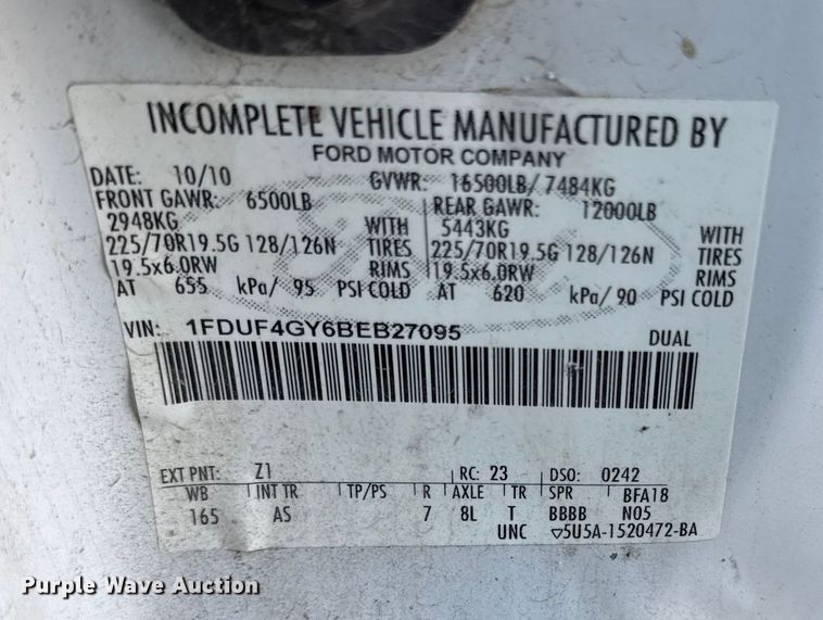 image for item ED4462 2011 Ford F450 bucket truck