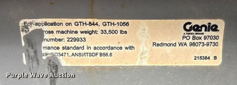 image for item ED5788 2013 Genie GTH-1056 telehandler